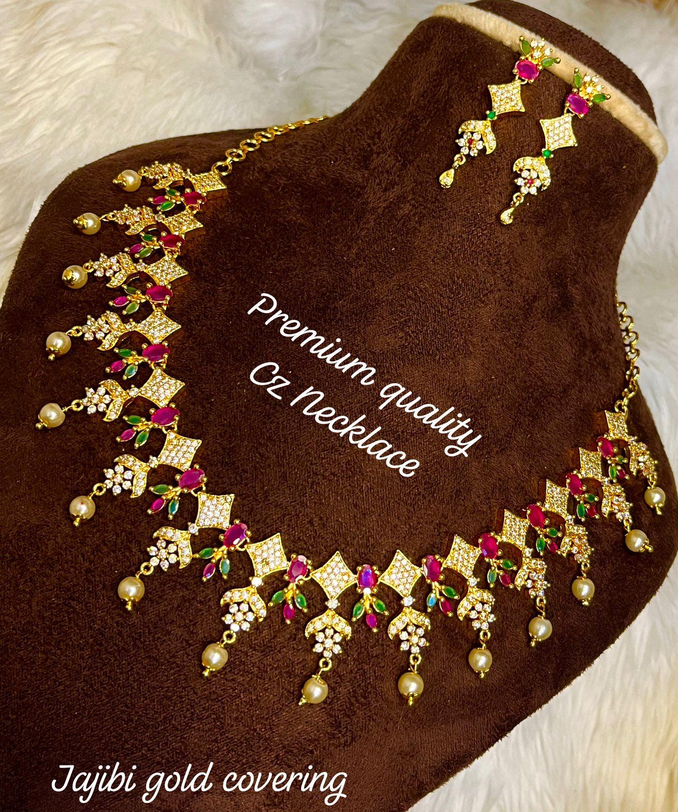 Peacock model CZ Necklace