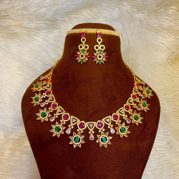 Multi stone Cz Necklace set